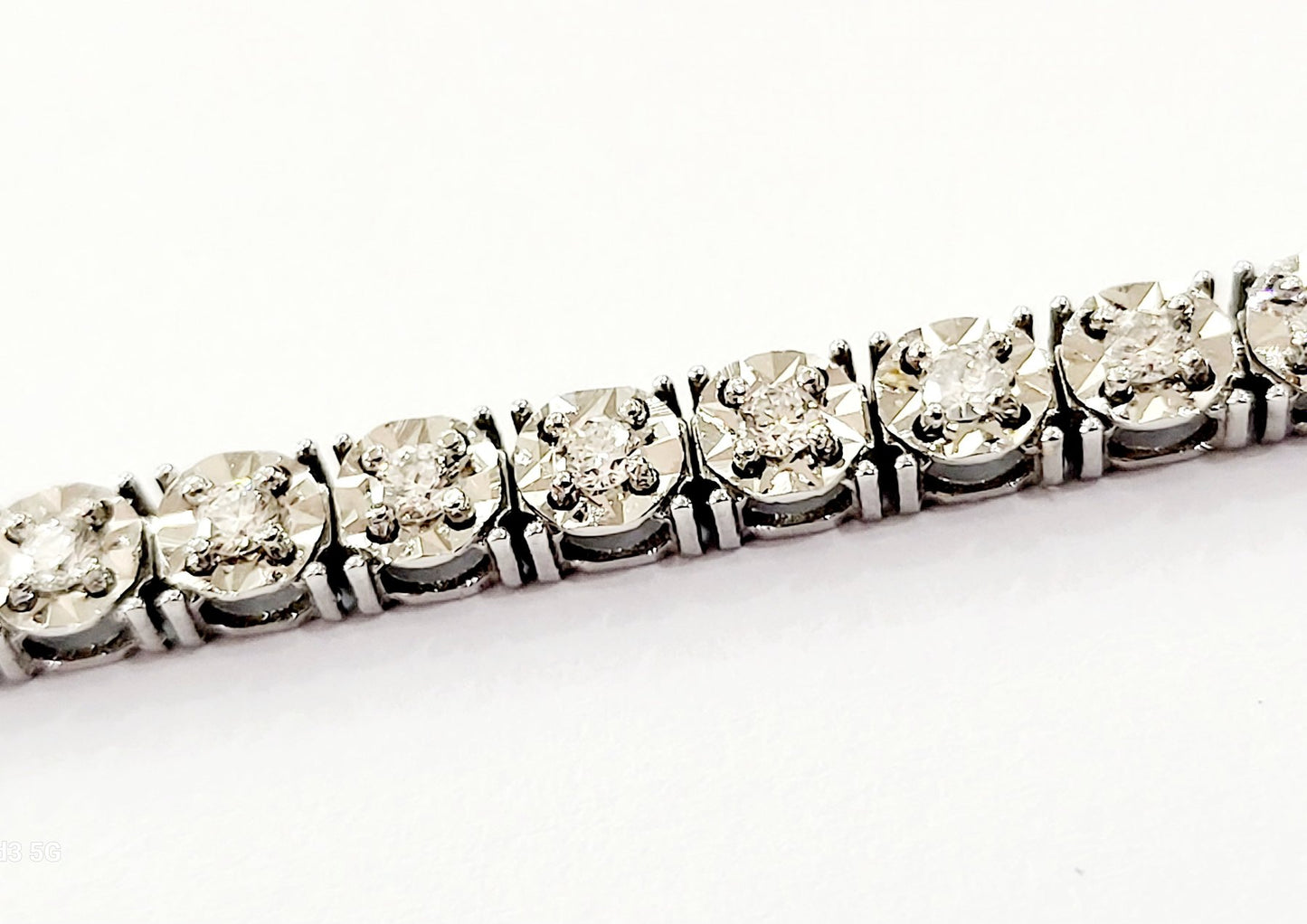 Bracciale Tennis specchio circolare in Oro Bianco con Diamanti 1,30 ct certificato Gem Tech 18 kt (750)
