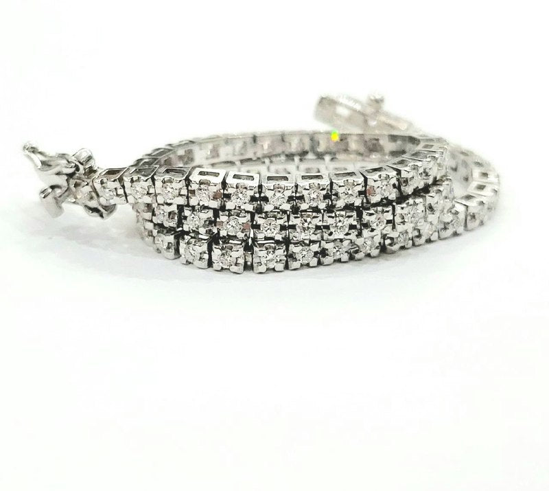 Bracciale Tennis in Oro Bianco con Diamanti 1,42 ct 18 kt (750)