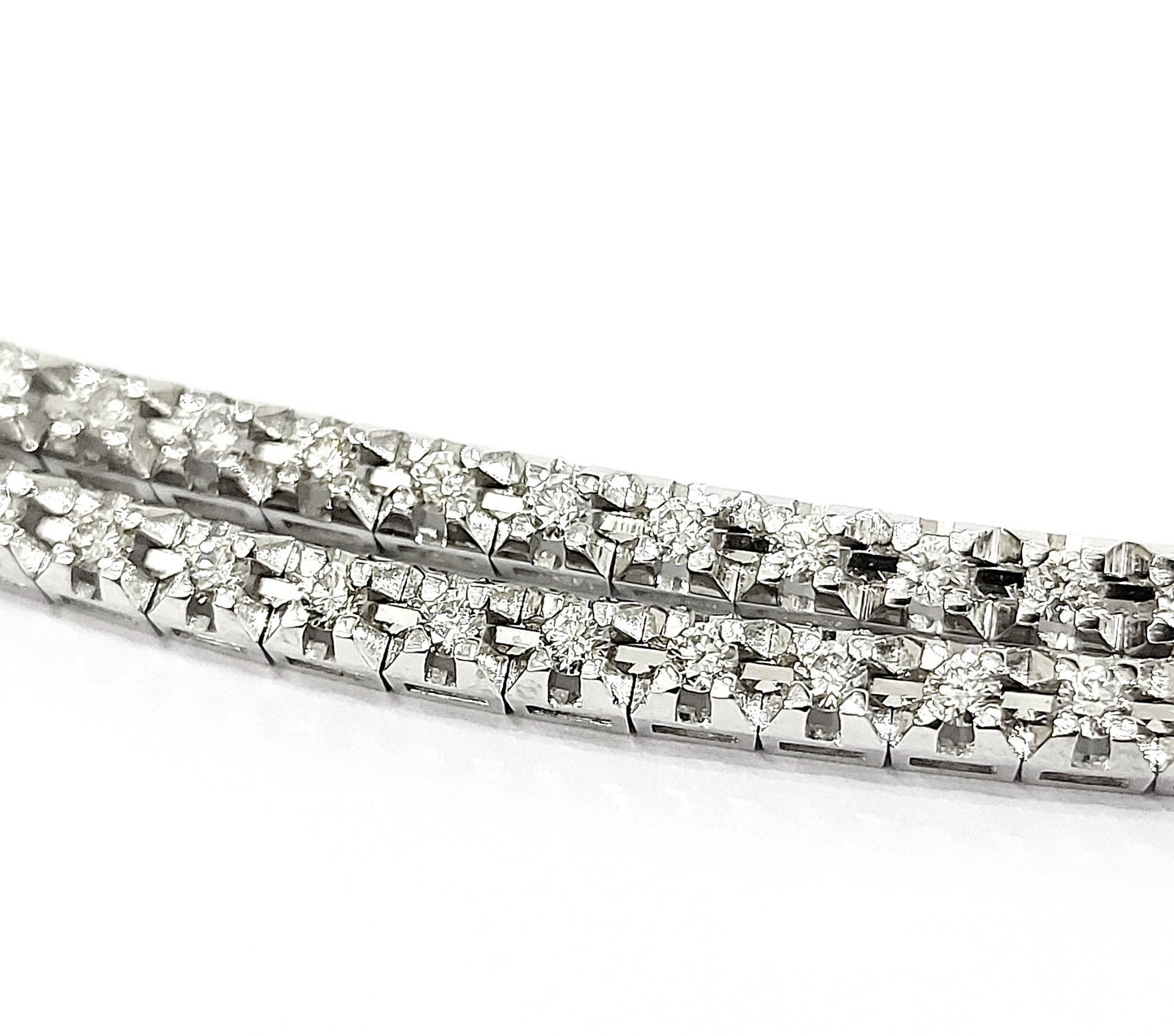 Collana modello tennis con Diamanti 3,05 ct semirigida Astralia in Oro Bianco 18 kt -750-45 cm