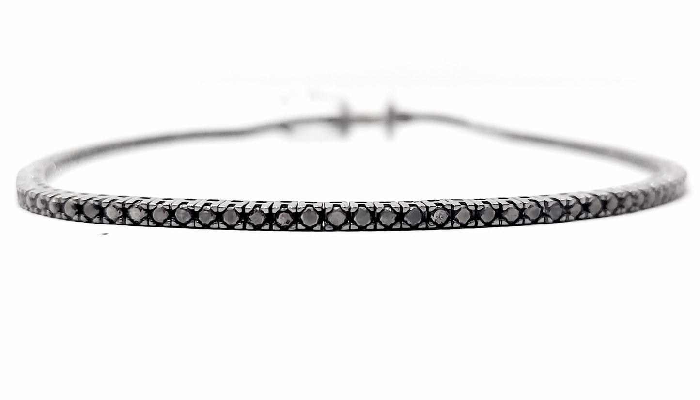 Bracciale Tennis in Oro Brunito con e Diamanti Black 2,18 ct 18 kt (750)