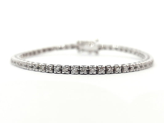 Bracciale Tennis Baby Astralia in Oro Bianco con Diamanti 0,55 ct 18 kt (750)