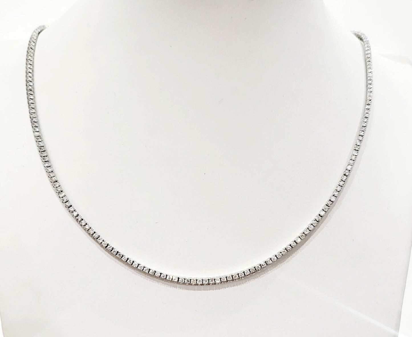 Collana tennis Diamanti 4,34 ct Astralia in Oro Bianco 18 kt -750