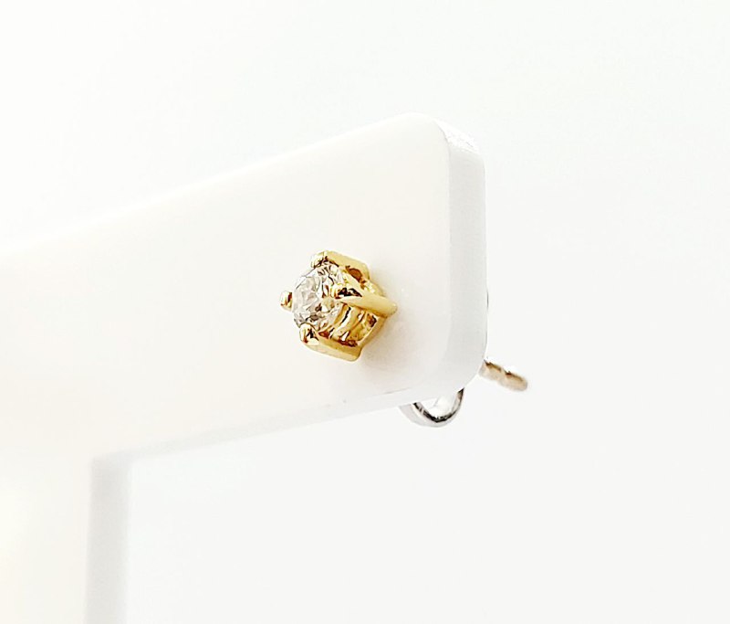 Orecchini punto luce in Oro Giallo Crieri Poesia con Diamanti 0,20 ct 18 kt (750)