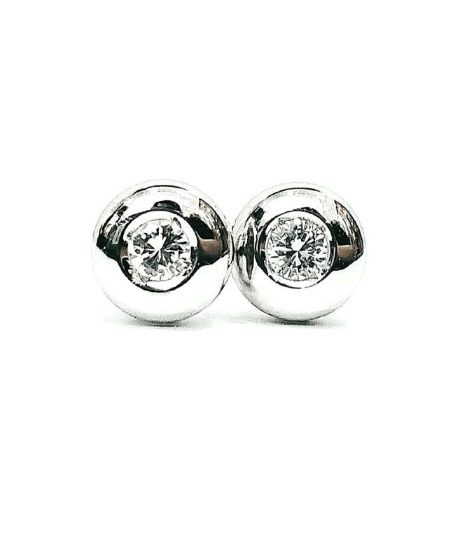 Orecchini punto luce a cipollina con Diamanti 0,20 ct in Oro Bianco 18 kt (750)