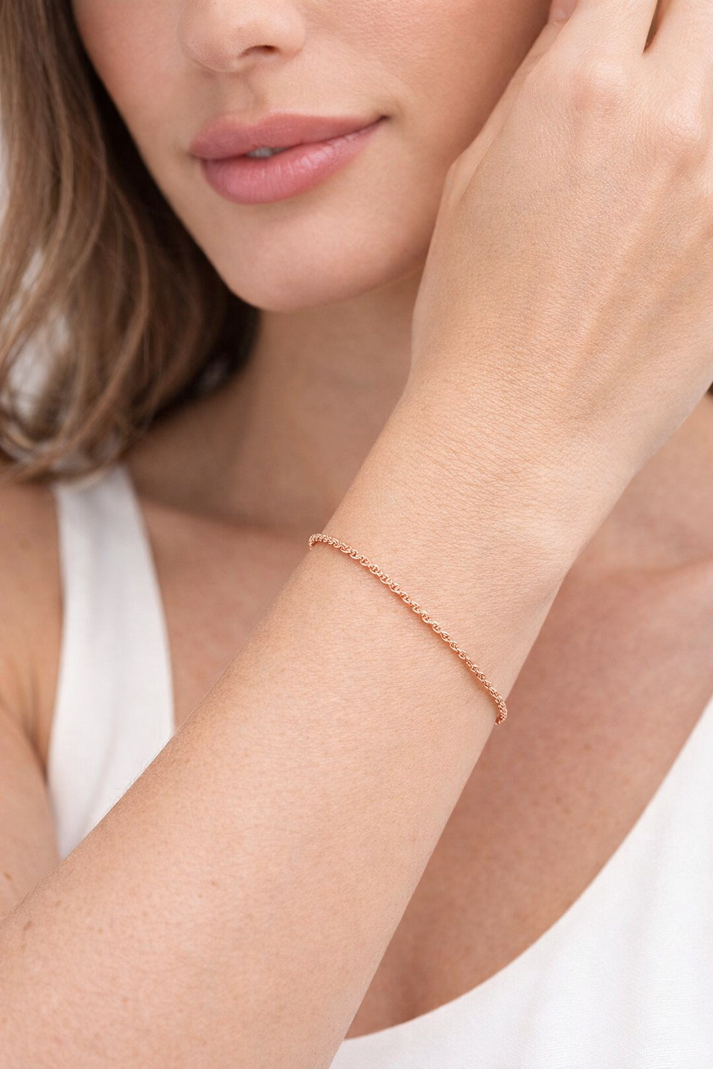 Bracciale funetta in oro rosa 18kt (750) - 0.70gr - 16cm - Oreficeria