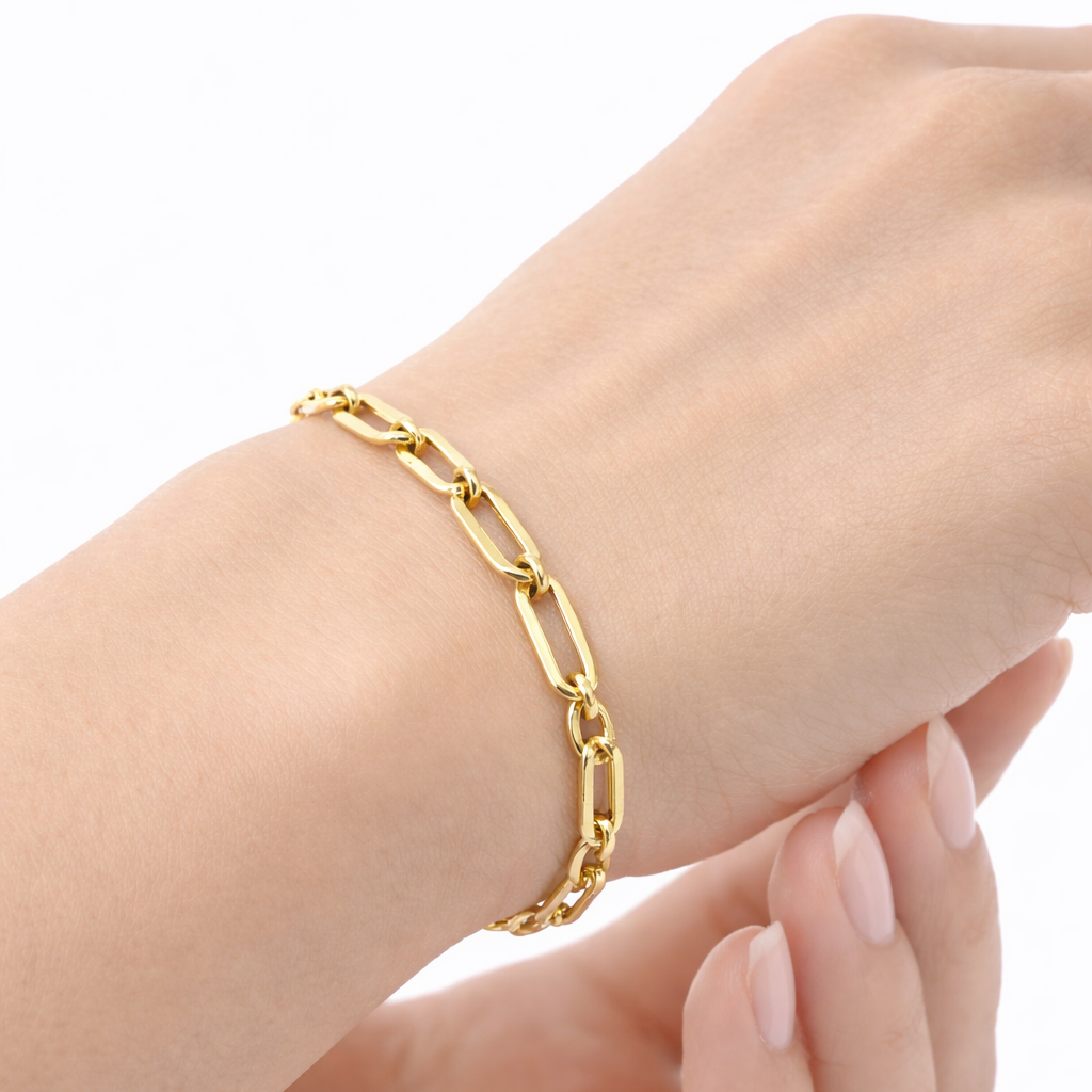 Bracciale maglia a catena ovale in oro giallo 18Kt (750) - 2.40gr - Oreficeria