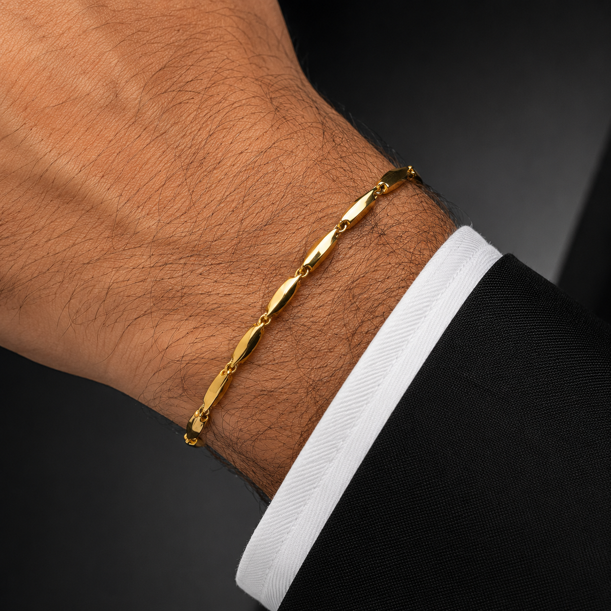 Bracciale maglia bamboo in oro giallo 18kt (750) - 4 gr - Oreficeria