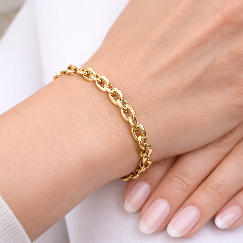 Bracciale modello a catena in oro giallo 18kt (750) - 5.12gr - Oreficeria