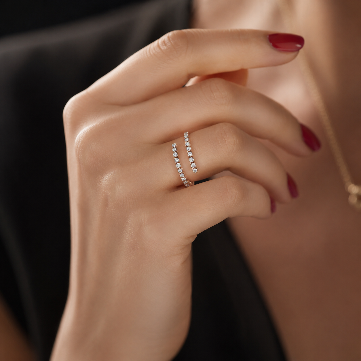 Anello contrarié Astralia con diamanti 0,33 ct in Oro Rosa 18 kt (750)