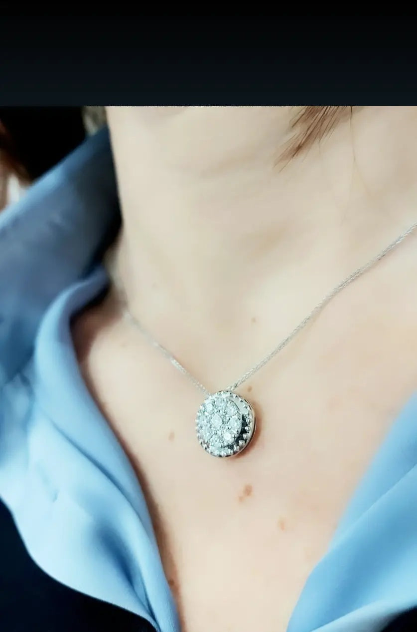 Collana e pendente Magic con Diamanti 1,07 ct in Oro bianco 18 kt (750)