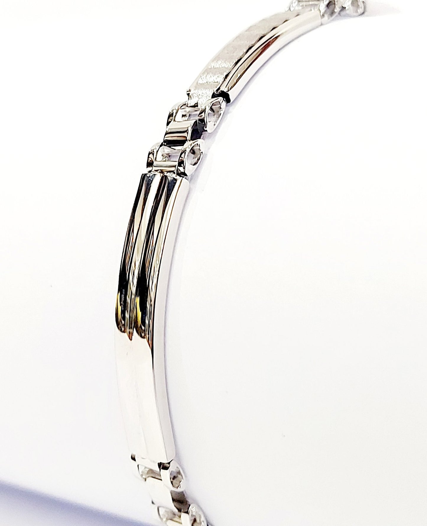 Bracciale Oro bianco 18 kt (750) piastre rettangolari lavorate - Oreficeria
