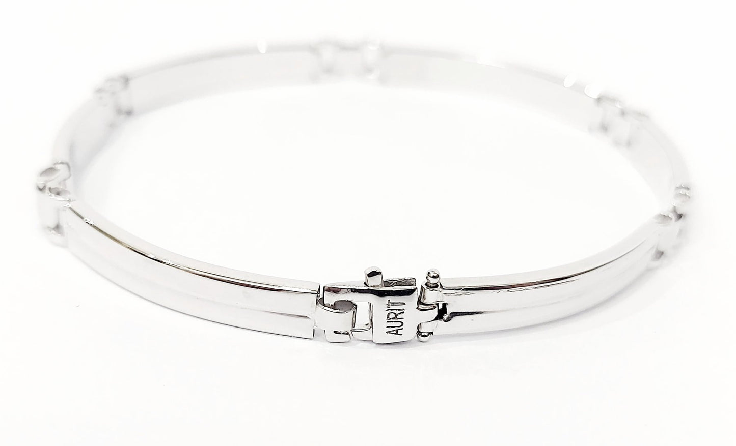 Bracciale Oro bianco 18 kt (750) piastre rettangolari lavorate - Oreficeria