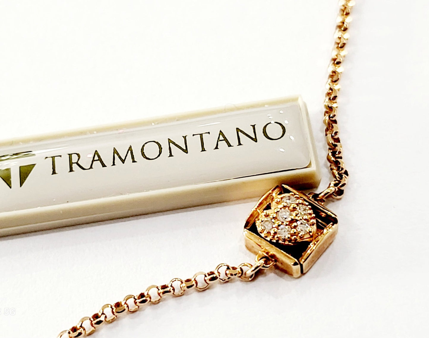 Bracciale a catena Tramontano con Diamanti 0,15 ct cuore in Oro Rosa 18 kt (750)