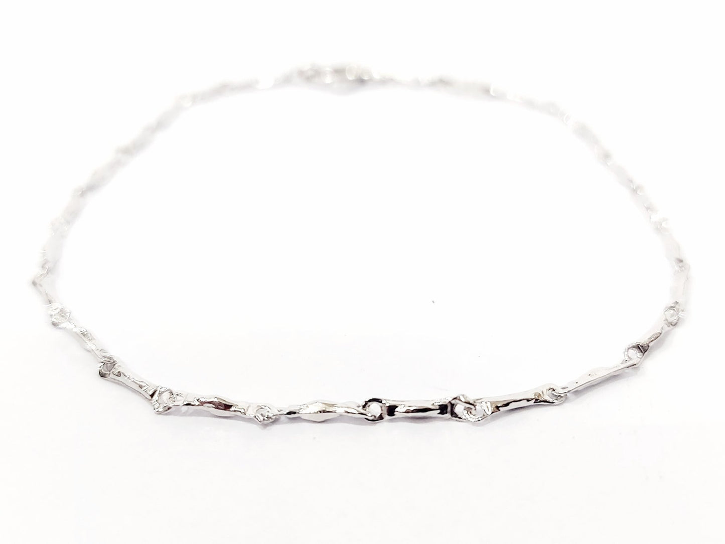 Bracciale Uomo Oro bianco 18 kt (750) maglia bamboo - Oreficeria