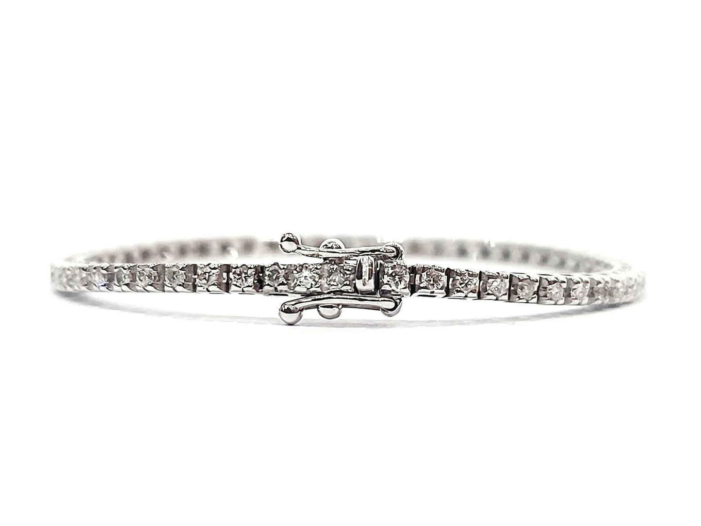 Bracciale Tennis Baby Astralia in Oro Bianco con Diamanti 0,55 ct 18 kt (750)