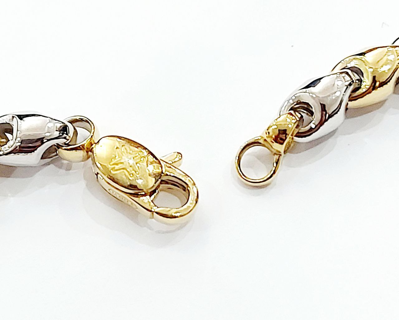 Bracciale in Oro Bianco e Oro Giallo in Oro massiccio 18 kt (750) - Oreficeria