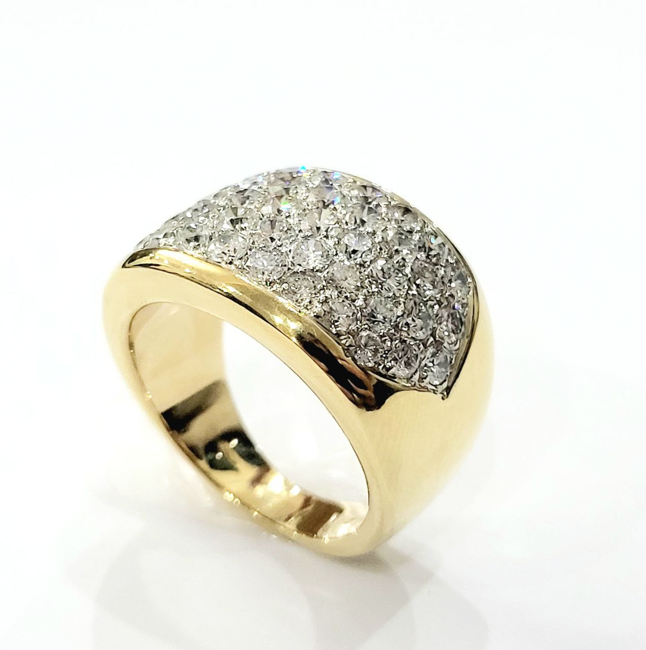 Anello a fascia in Oro Bianco e Oro Giallo con Diamanti ct 3,08 18 kt (750)