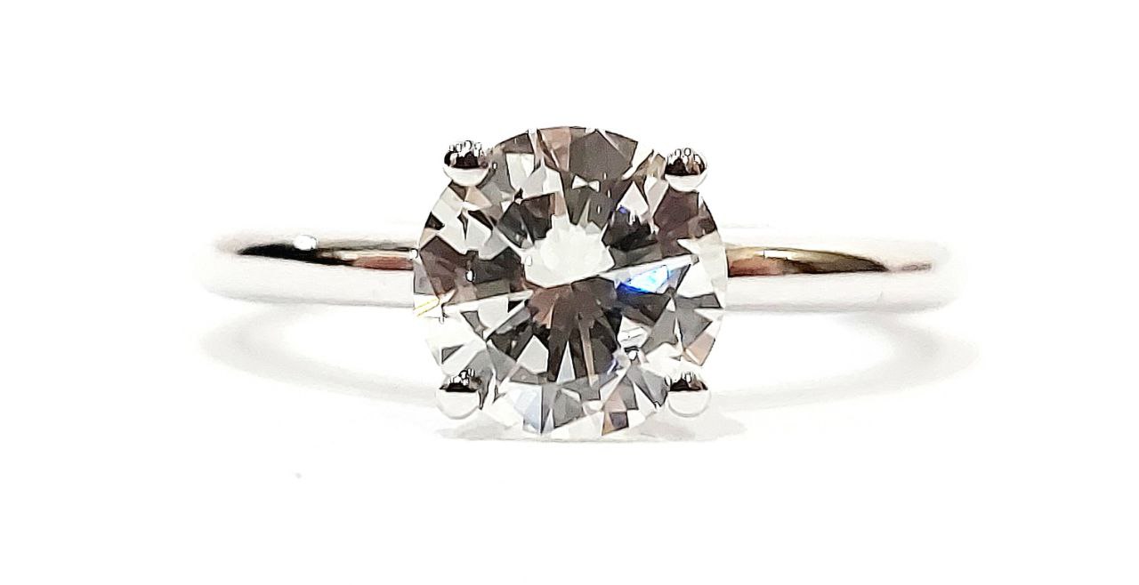 Anello Solitario con Diamante naturale 0,50 ct in Oro Bianco con certificazione HDR ANTWERP 18kt (750)
