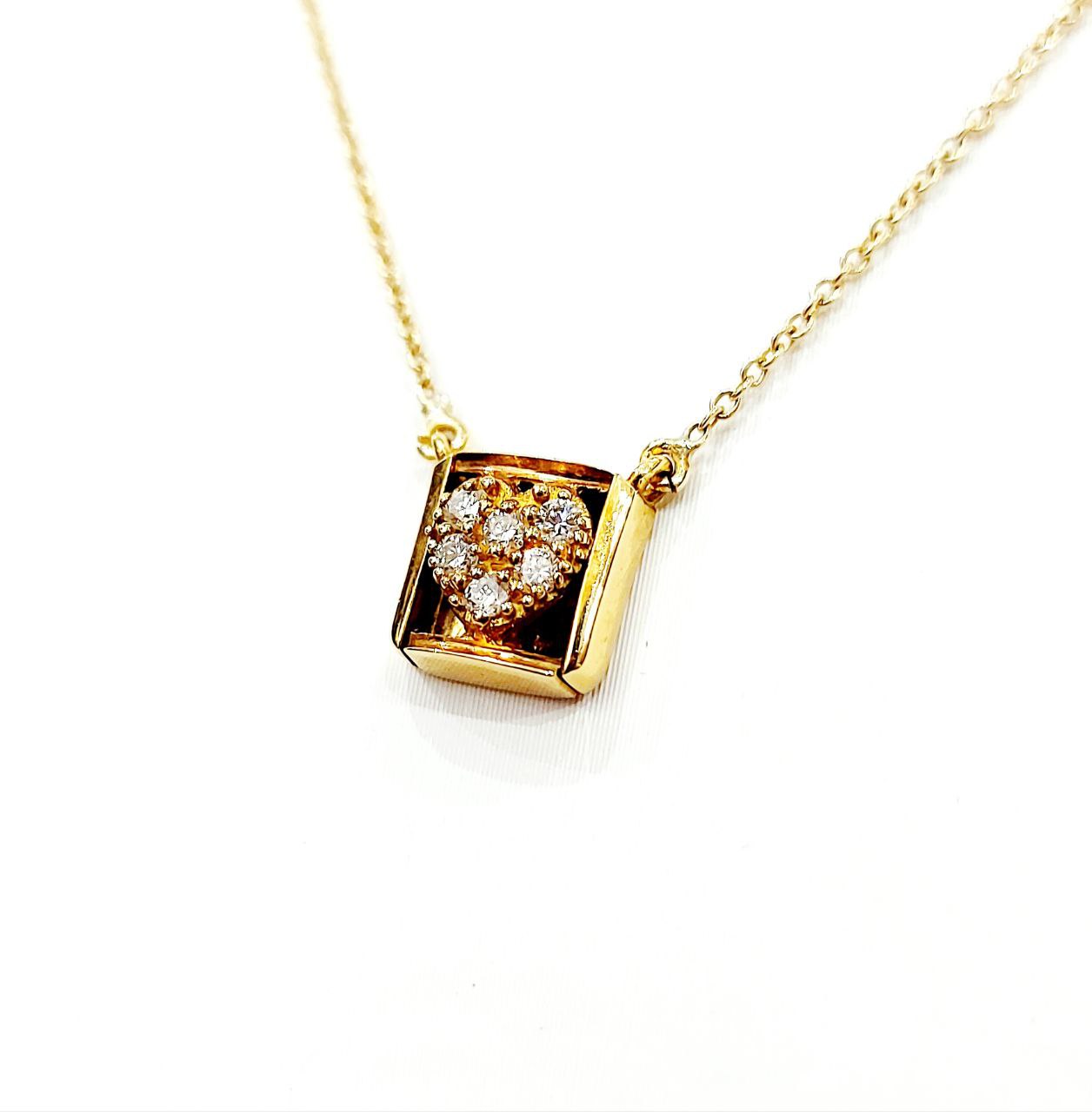 Collana pendente Donna Oro Giallo 18kt-750 Diamanti 0,18 ct