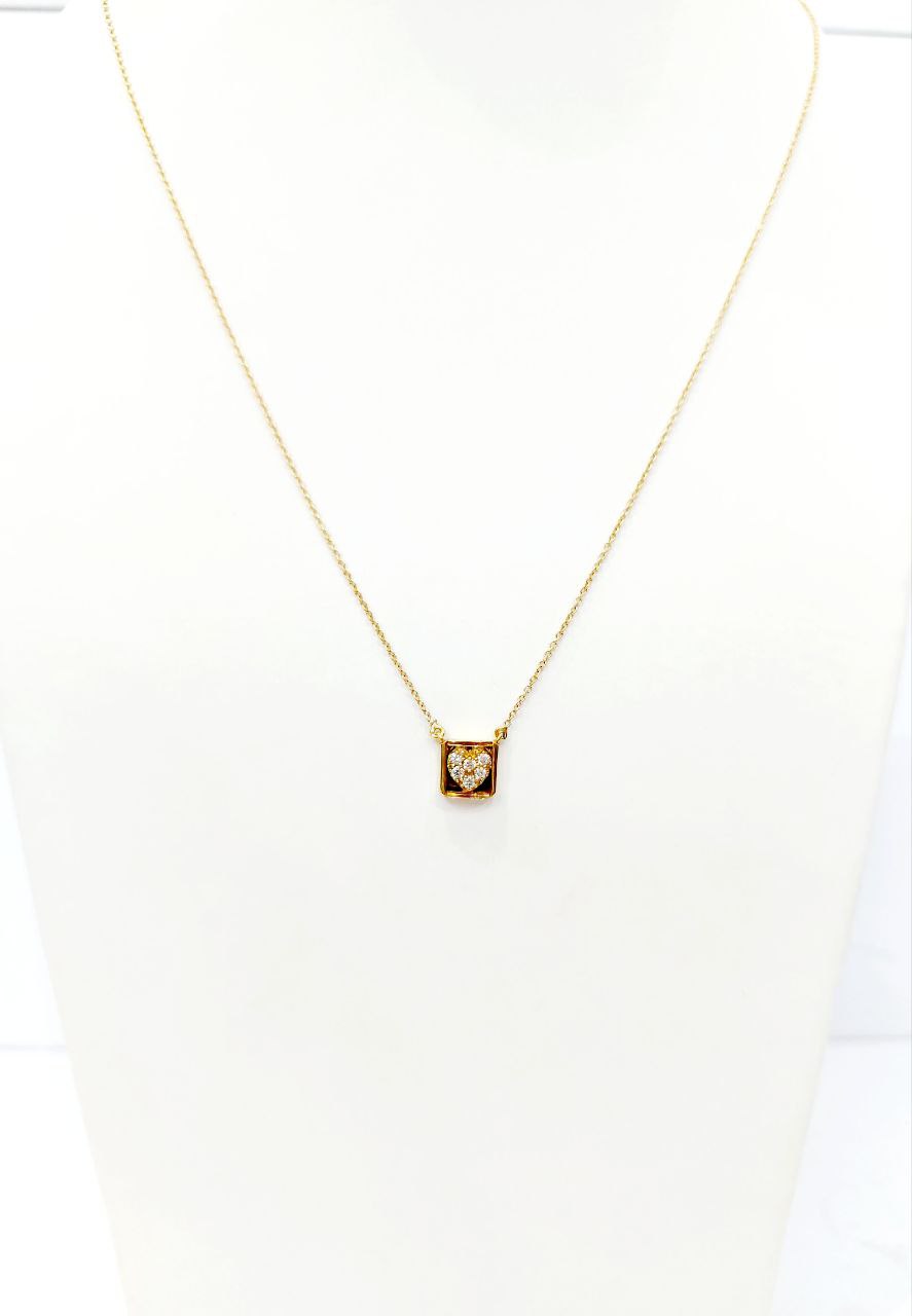 Collana pendente Donna Oro Giallo 18kt-750 Diamanti 0,18 ct
