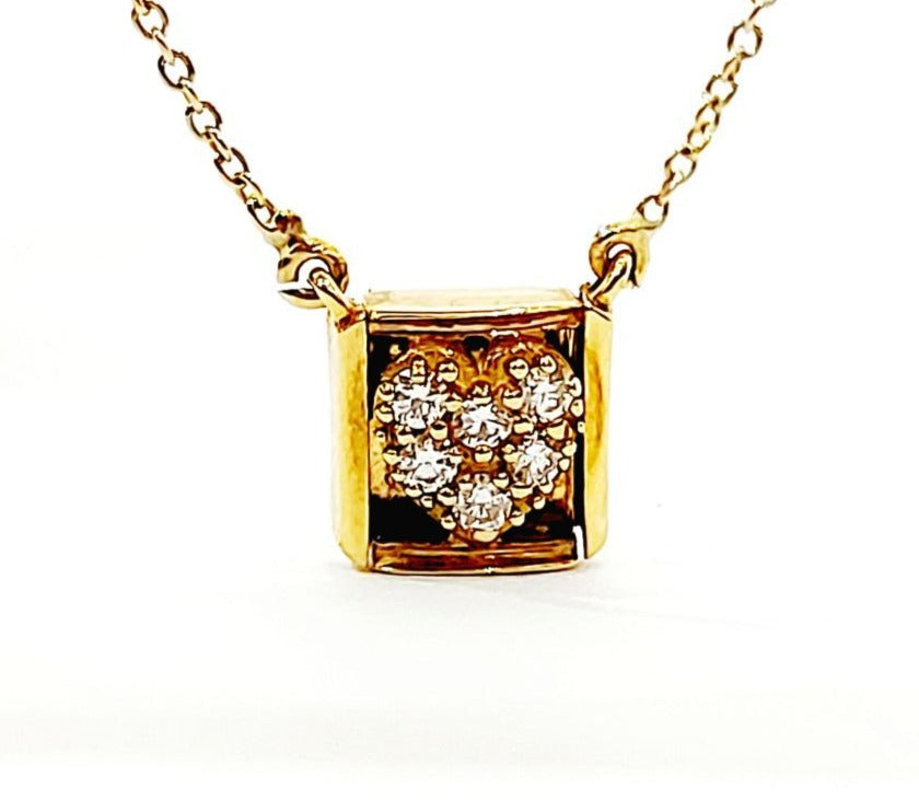 Collana pendente Donna Oro Giallo 18kt-750 Diamanti 0,18 ct