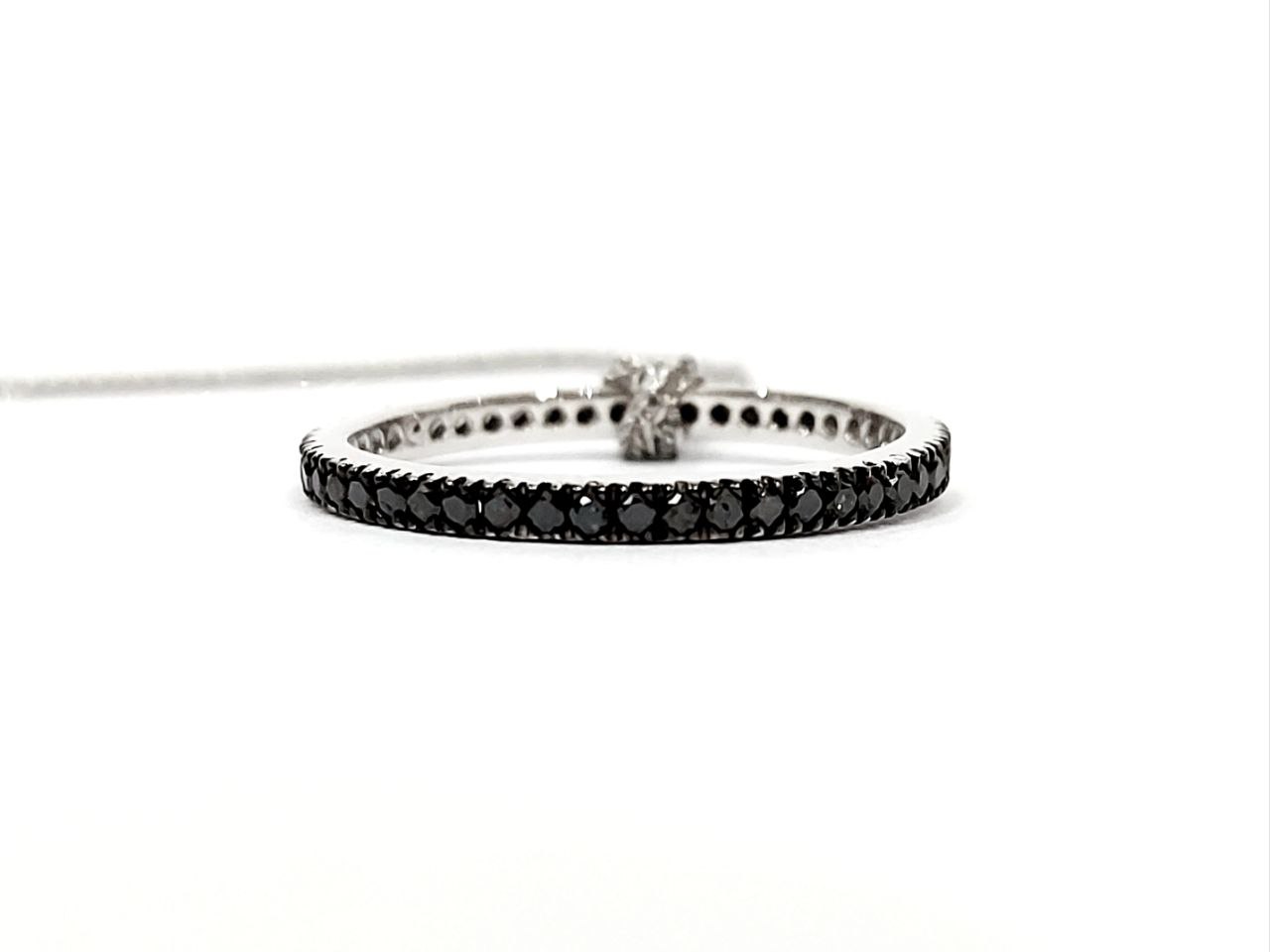 Collana ciondolo modello veretta Eternity Astralia Diamante Neri 1,00 ct Oro Bianco 18kt -750