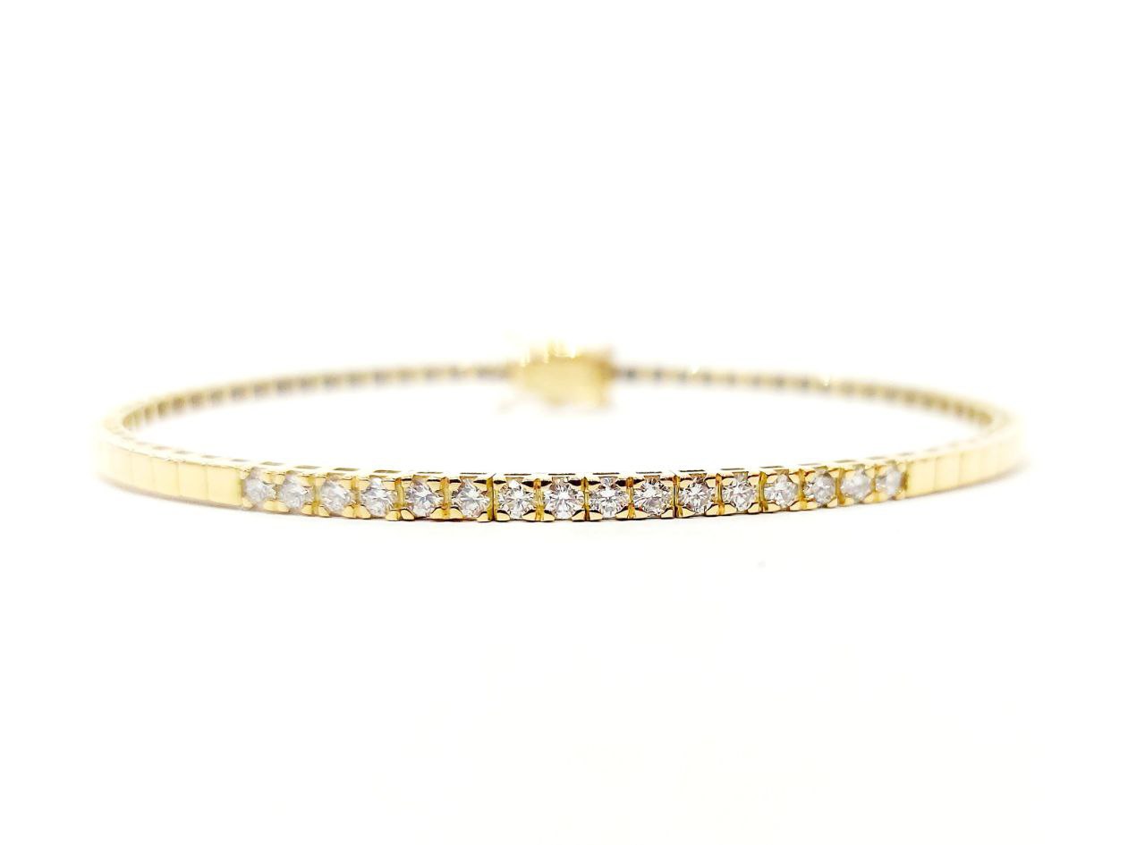 Bracciale rigido Astralia con Diamanti 0,80 ct in Oro Giallo 18 kt (750)