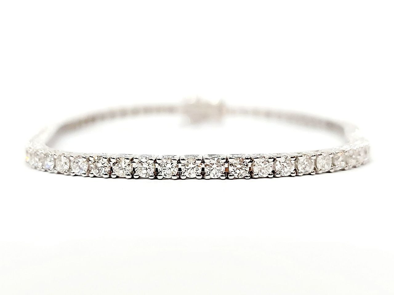Bracciale Tennis "Astralia" a filo in Oro Bianco con Diamanti 3,50 ct 18kt (750)