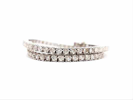 Bracciale Tennis "Astralia" a filo in Oro Bianco con Diamanti 3,50 ct 18kt (750)