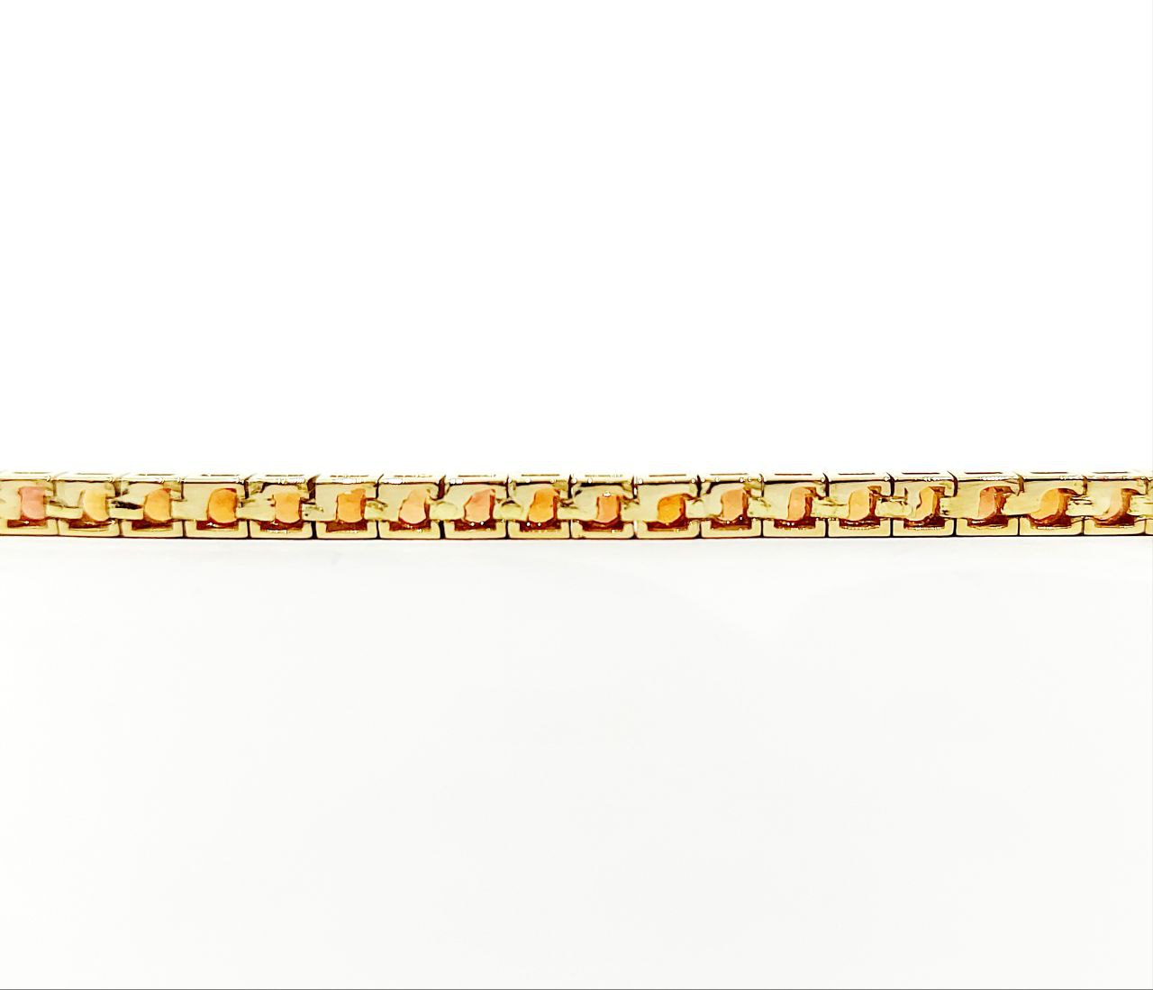 Bracciale tennis tornito con Zaffiri arancioni 5,40 ct in Oro Giallo 18 kt (750)
