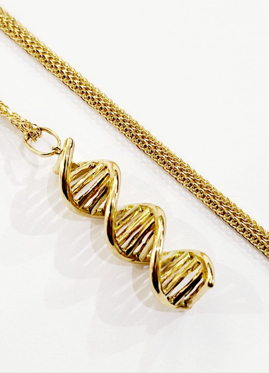 Collana e pendente molecola DNA in Oro Giallo 18 kt (750) - Oreficeria