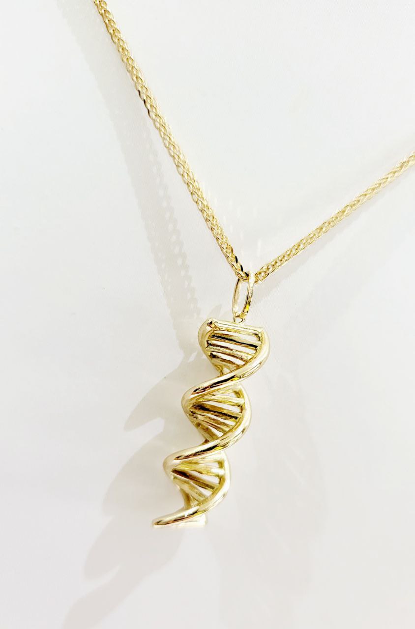 Collana e pendente molecola DNA in Oro Giallo 18 kt (750) - Oreficeria
