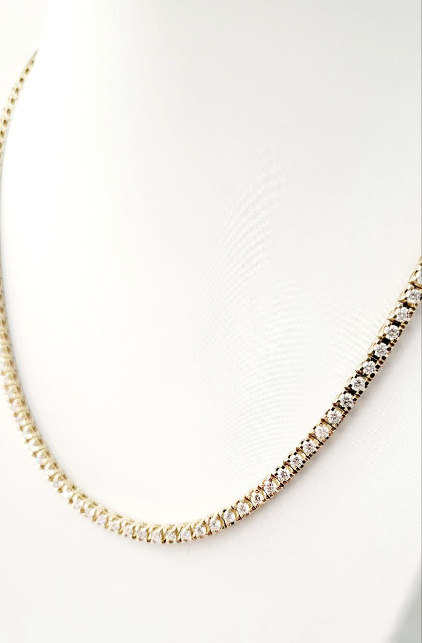 Collana modello tennis con Diamanti ct 5,04 in Oro Giallo 18 kt (750)