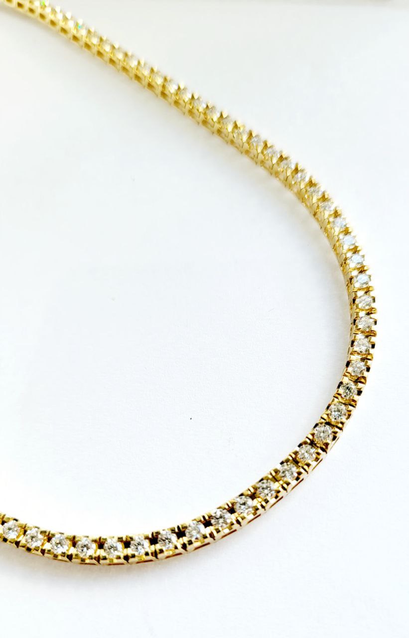 Collana modello tennis con Diamanti ct 5,04 in Oro Giallo 18 kt (750)