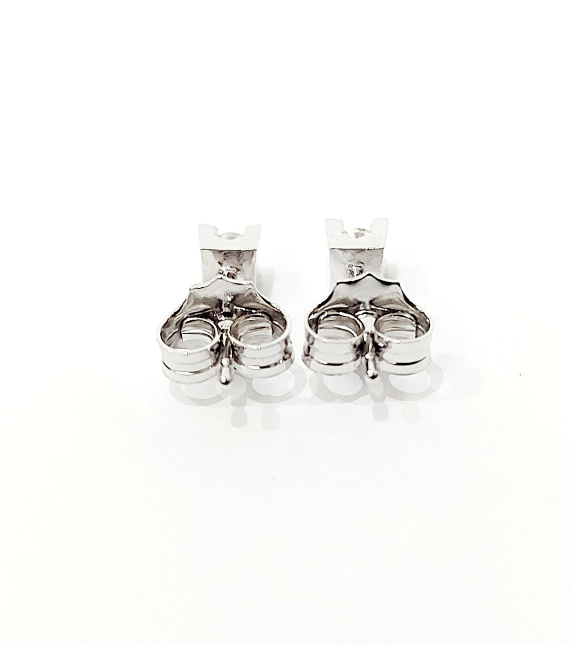 Orecchini punto luce tornito con Diamanti 0,14 ct in Oro Bianco 18 kt (750)
