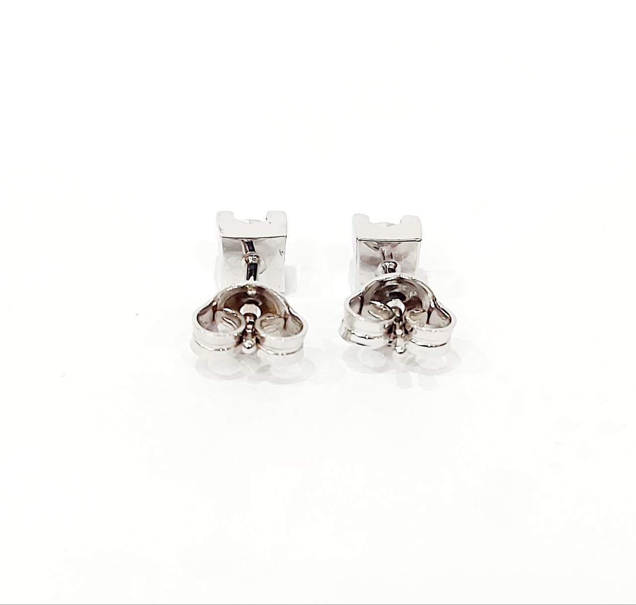 Orecchini punto luce tornito con Diamanti 0,50 ct in Oro Bianco 18 kt (750)