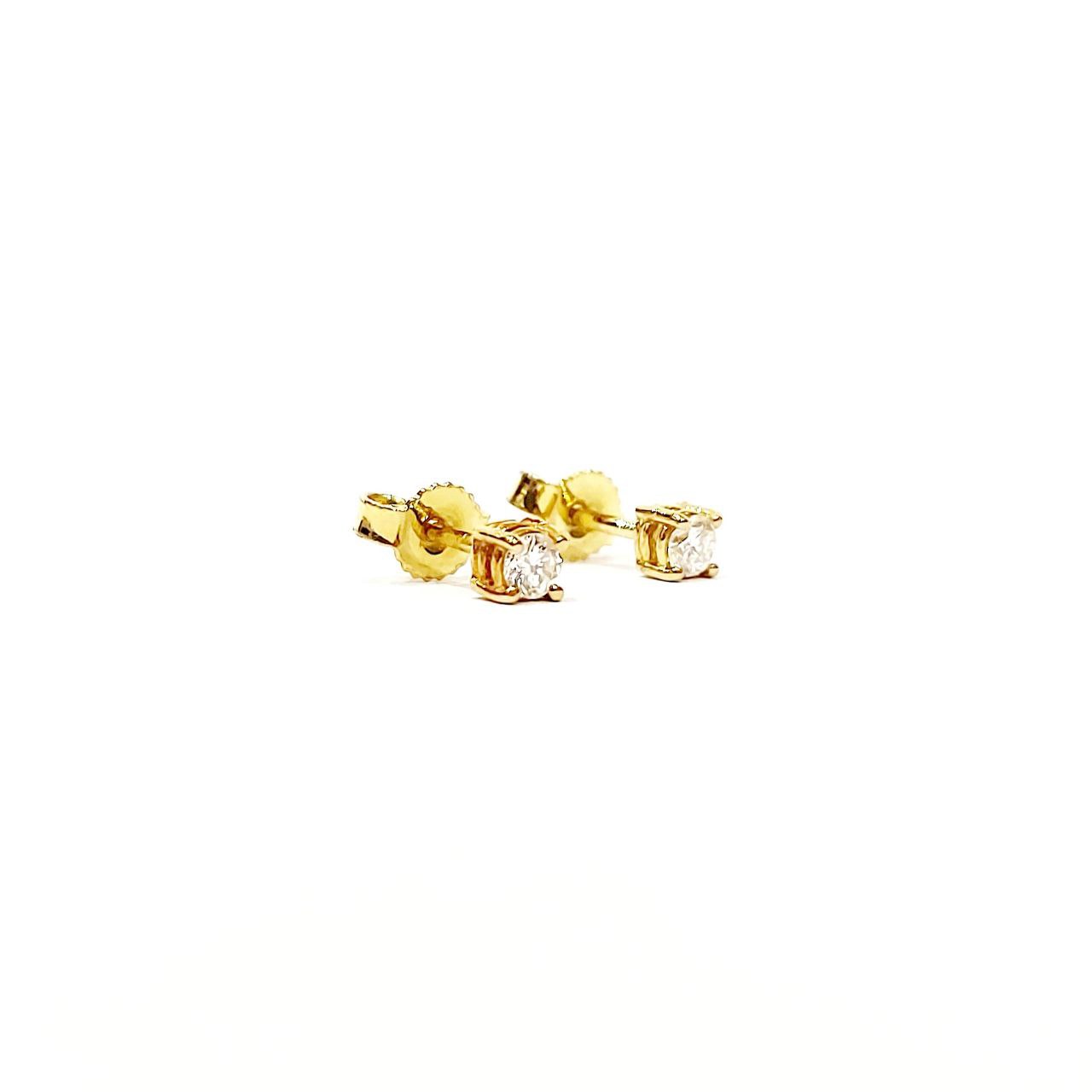 Orecchini punto luce a filo con Diamanti 0,10 ct in Oro Giallo 18 kt (750)
