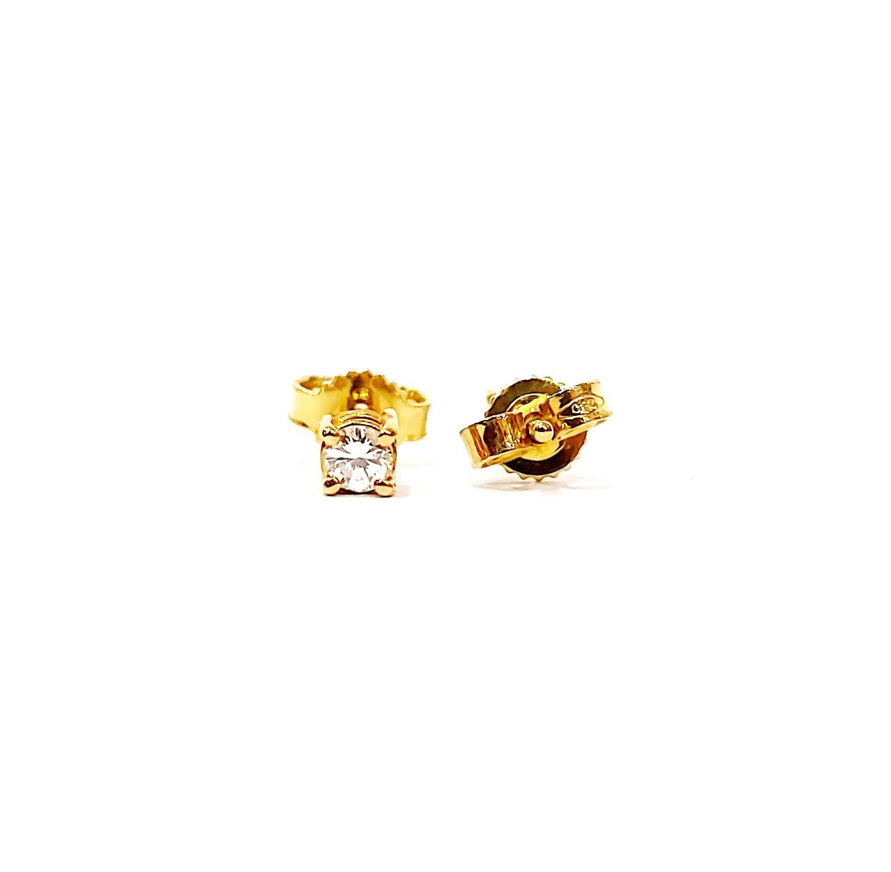 Orecchini punto luce a filo con Diamanti 0,10 ct in Oro Giallo 18 kt (750)