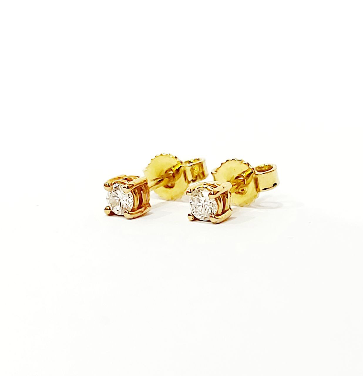 Orecchini punto luce a filo con Diamanti 0,30 ct in Oro Giallo 18 kt (750)