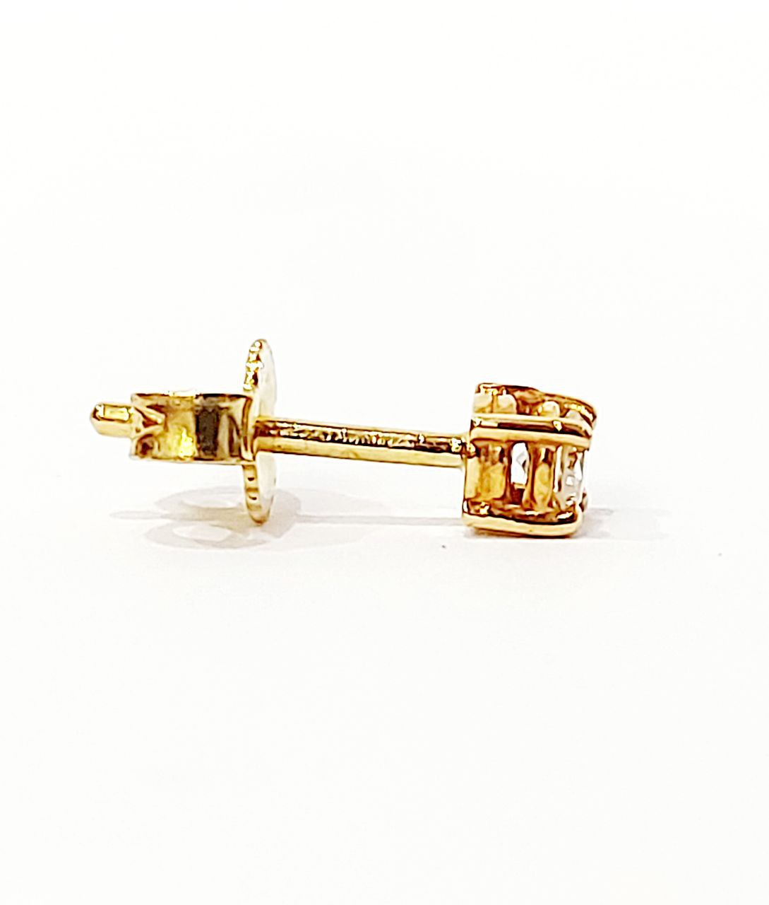 Orecchini punto luce a filo con Diamanti 0,20 ct in Oro Giallo 18 kt (750)