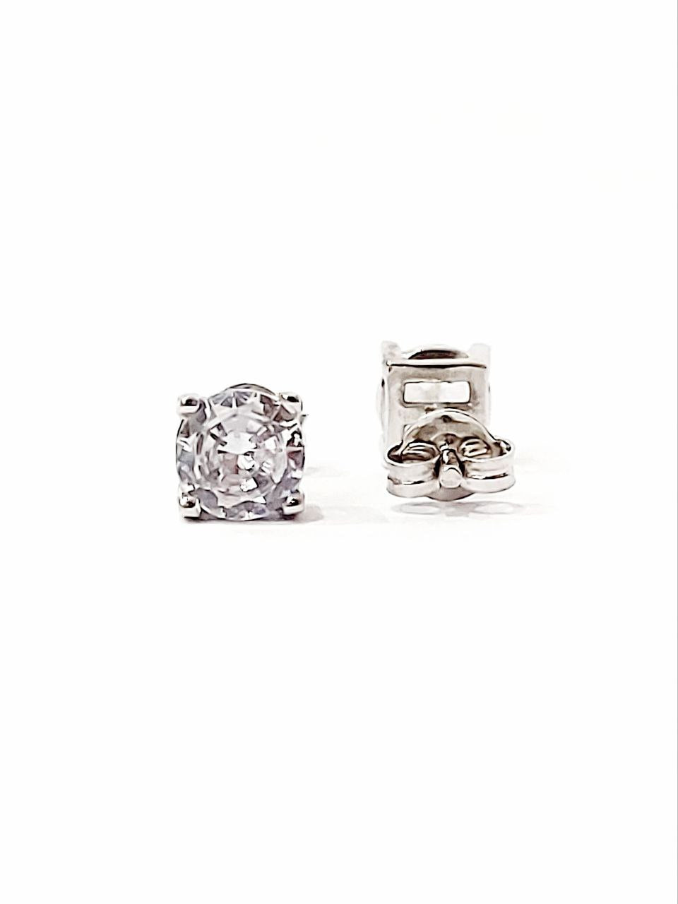 Orecchini punto luce a filo con Diamanti 0,40 ct in Oro Bianco 18 kt (750)