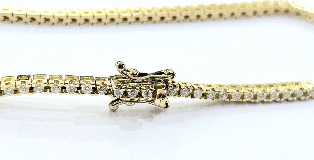 Bracciale tennis con Diamanti 1,10 ct in Oro Giallo 18 kt (750)