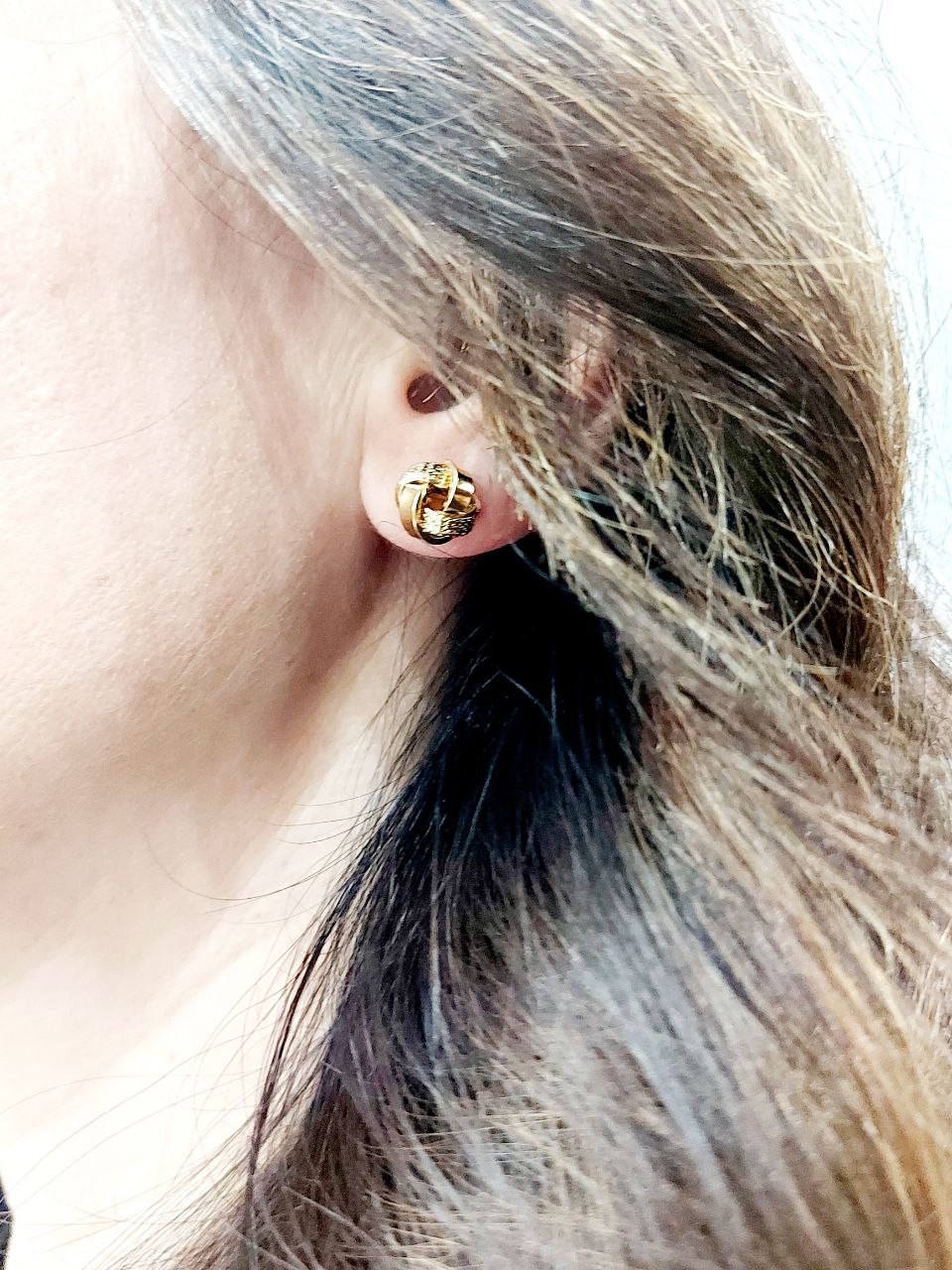 Orecchini a nodo con greca in oro 18kt (750) - 1.74 gr - Oreficeria