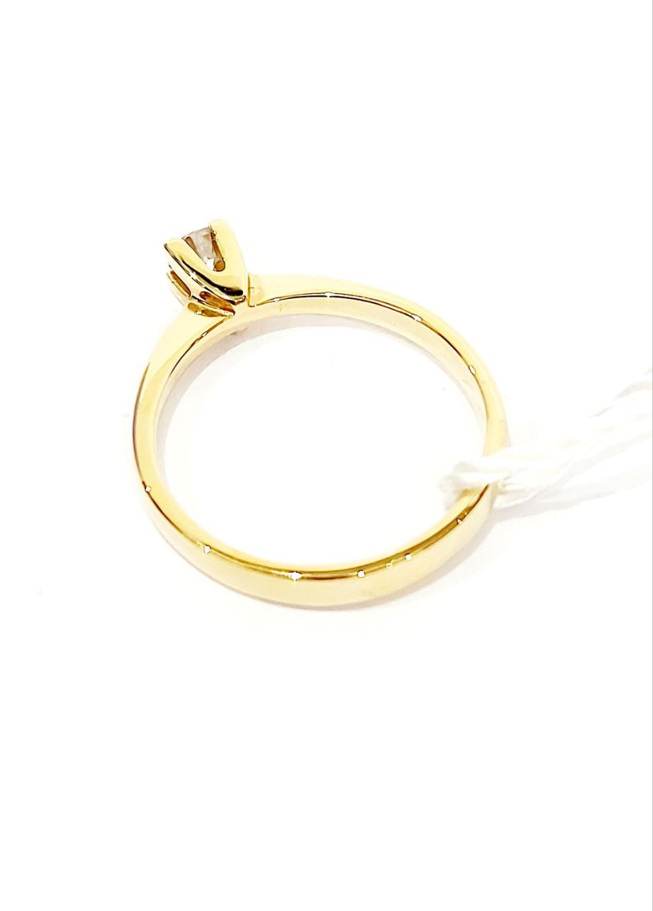 Anello Solitario modello 4 griffe con Diamante 0,25 ct in Oro Giallo 18 kt (750)