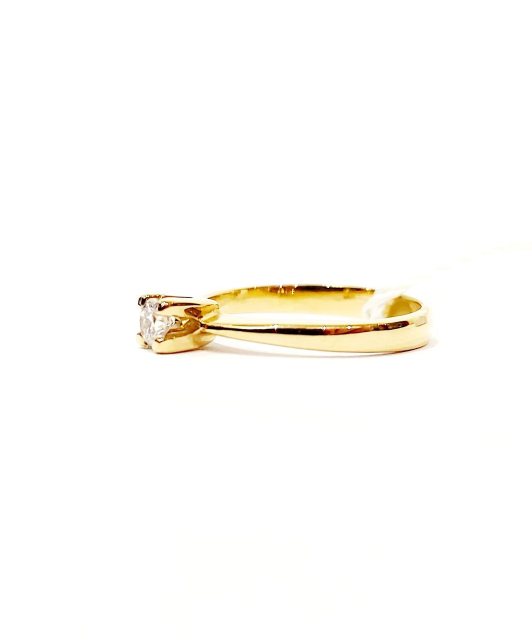 Anello Solitario modello 4 griffe con Diamante 0,25 ct in Oro Giallo 18 kt (750)