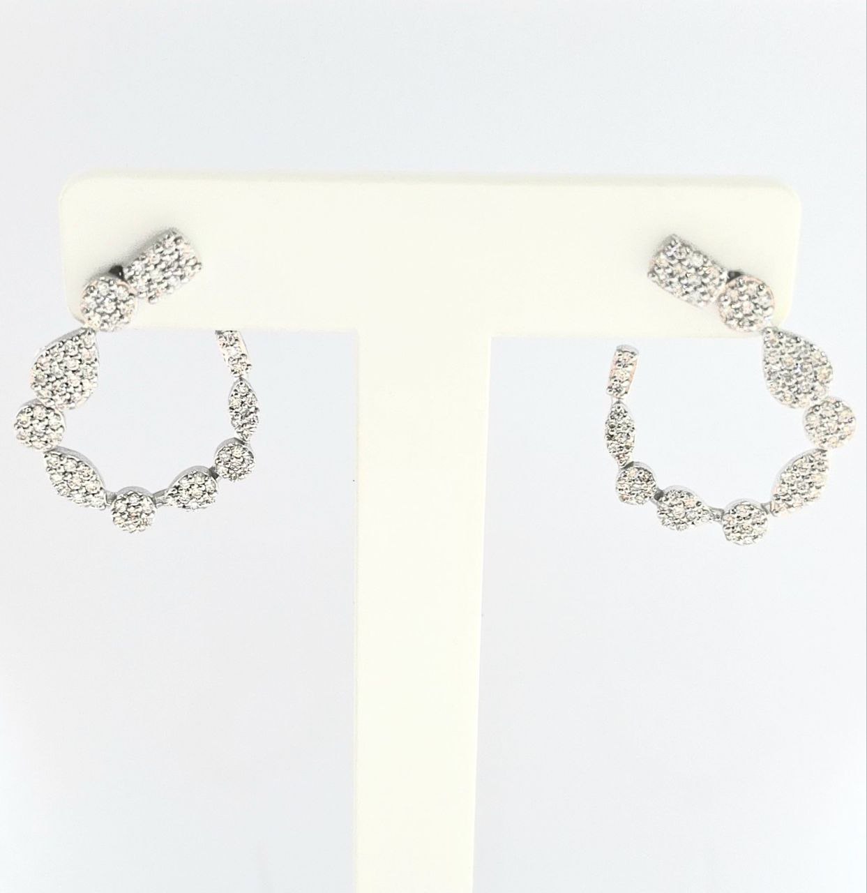 Orecchini Donna cerchio aperto Oro 18kt -750 Diamanti ct 1,28