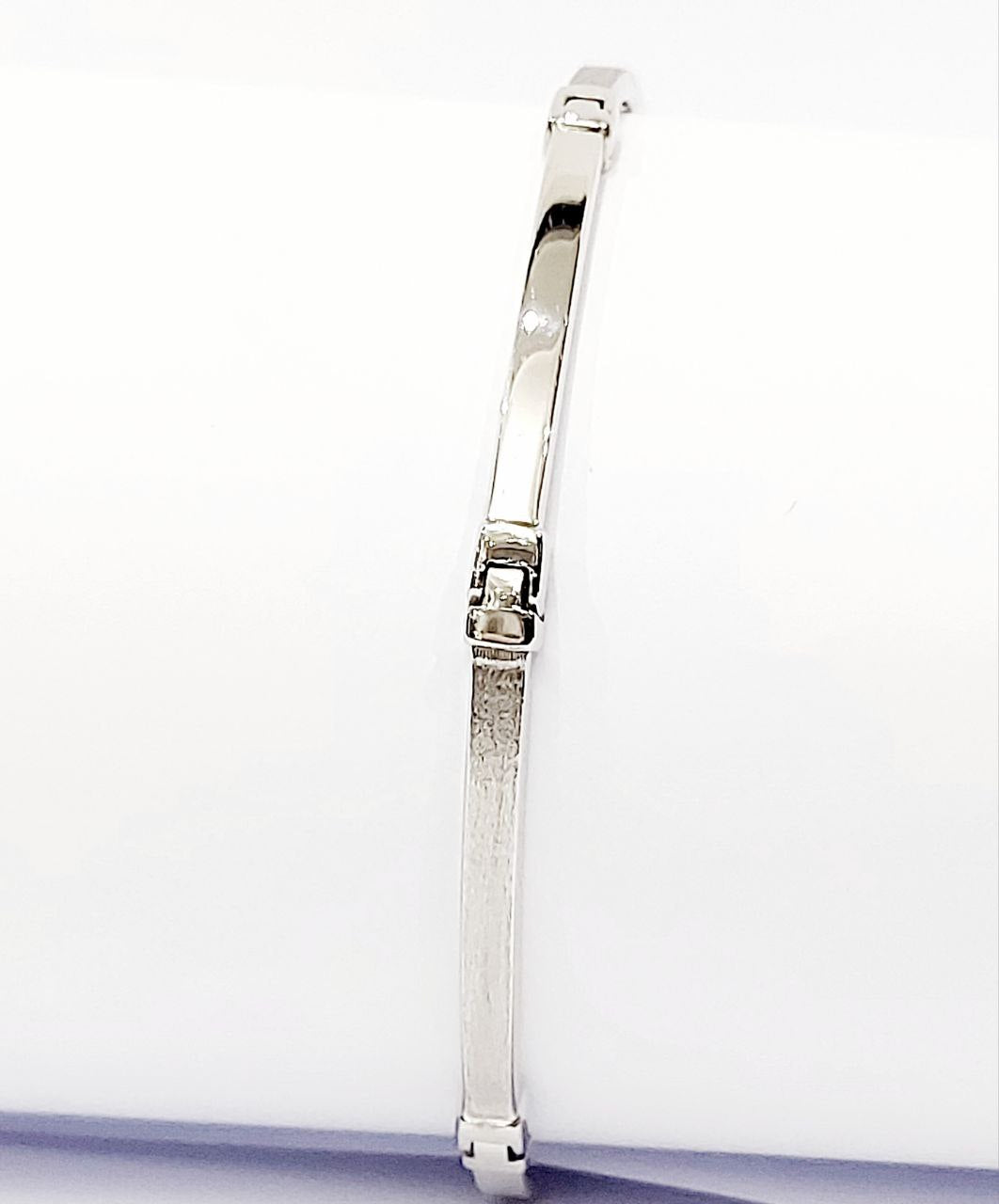 Bracciale Oro bianco 18 kt (750) piastre lavorate - Oreficeria