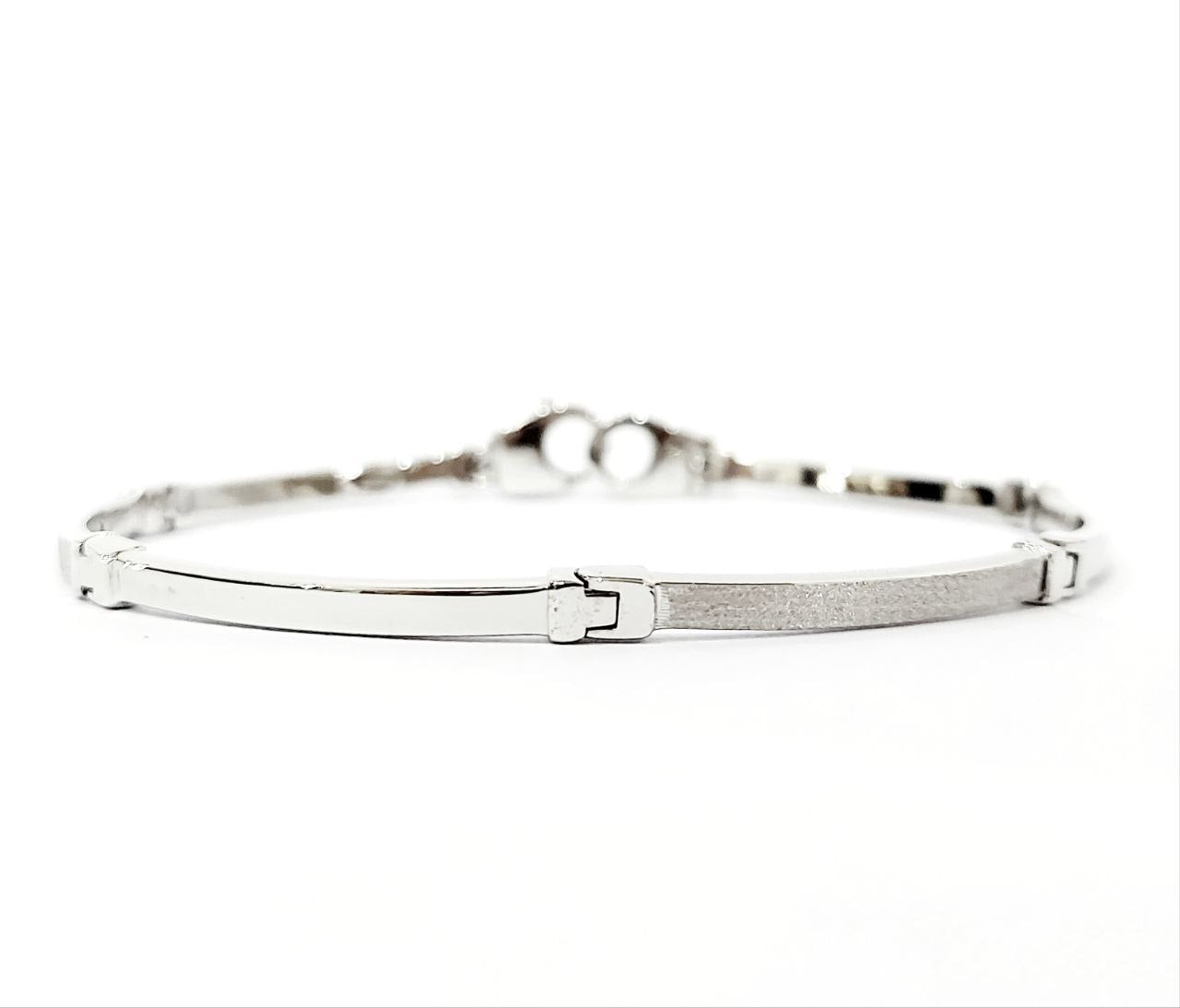 Bracciale Oro bianco 18 kt (750) piastre lavorate - Oreficeria