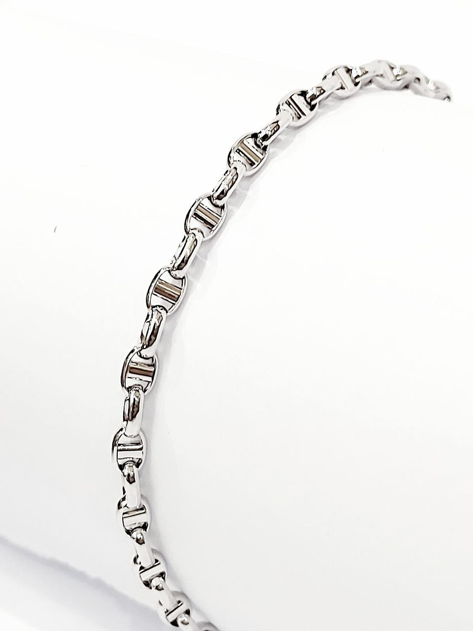 Bracciale in oro bianco 18 kt (750) catena Traversino - Oreficeria
