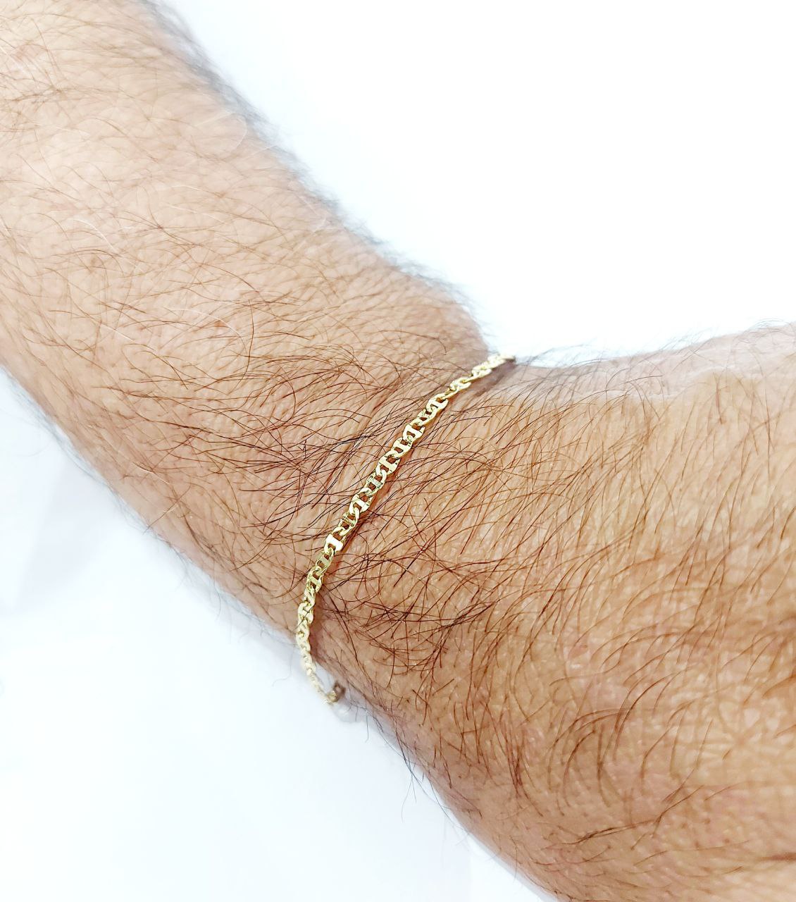 Bracciale Oro Giallo 18 kt-750 catena piatta lucida unisex - Oreficeria